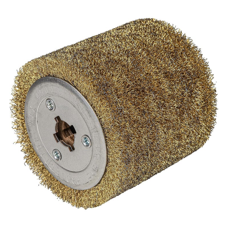 RENOTEC Steel Wire Drum, Copper Plating 0.3mm Wire, 4.33" x 4", 110x100mm, Heavy Rust Removal, for Burnishing Polishing Machine - Image 1